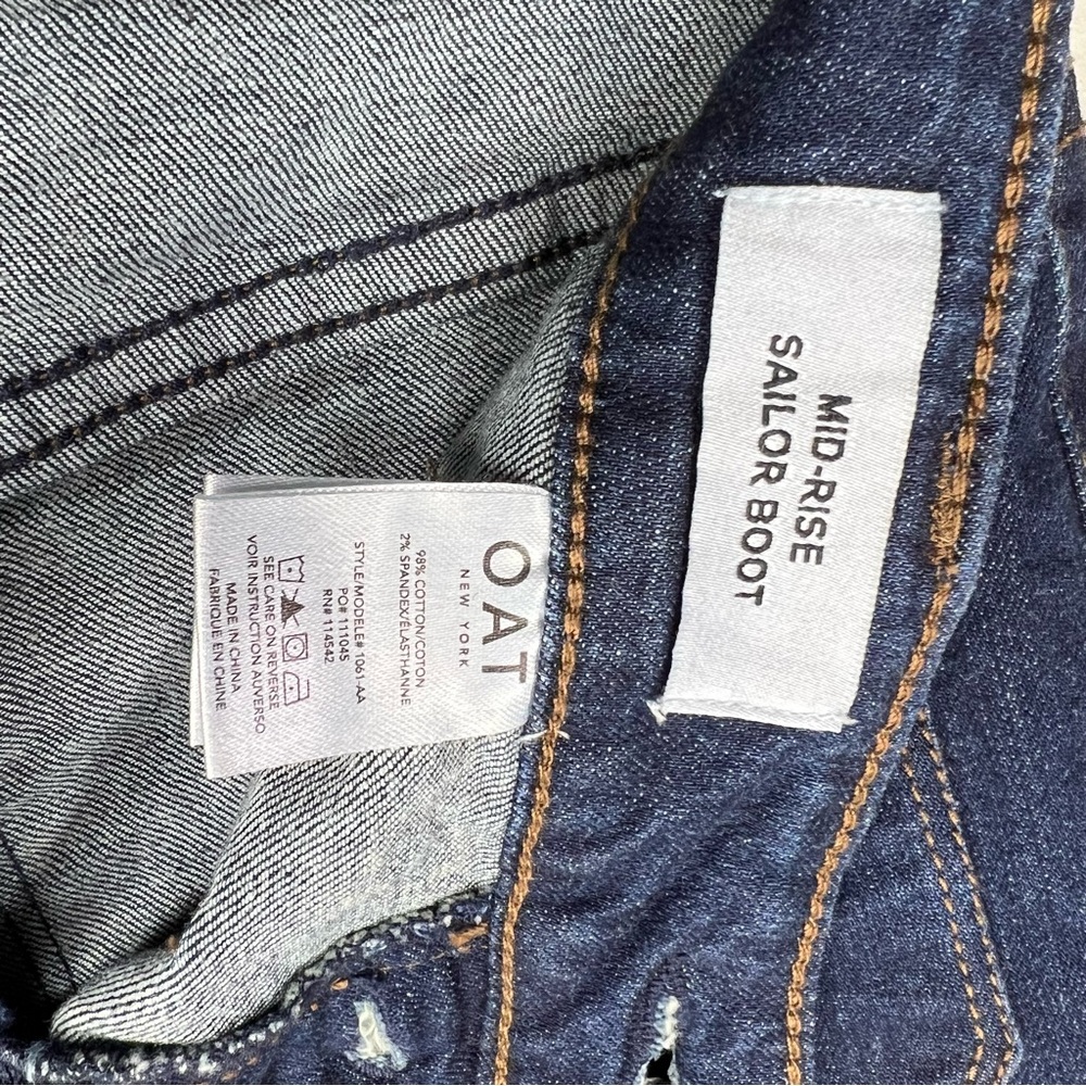 OAT New York Mid-Rise Sailor Boot Cut Jeans 25 - Picture 7 of 7